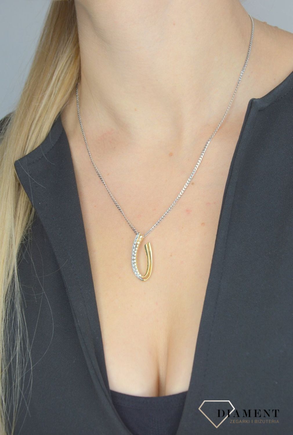 Złoty łańcuszek 585 Pancerka Białe Złoto 2 mm DIA-LAN-1123B-585 2mm ✅ Złoty łańcuszek o splocie pancerki ✅.jpg